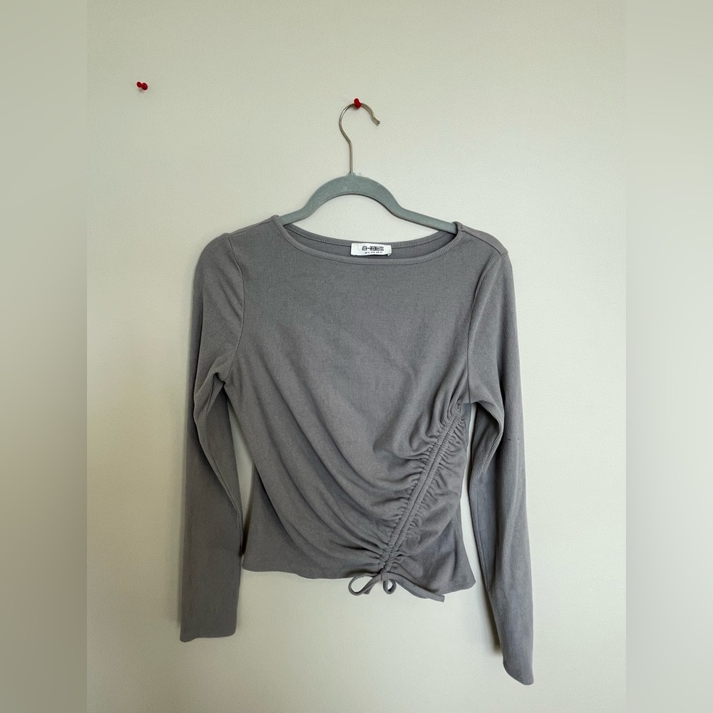 Grey Long Sleeve with Adjustable Tie